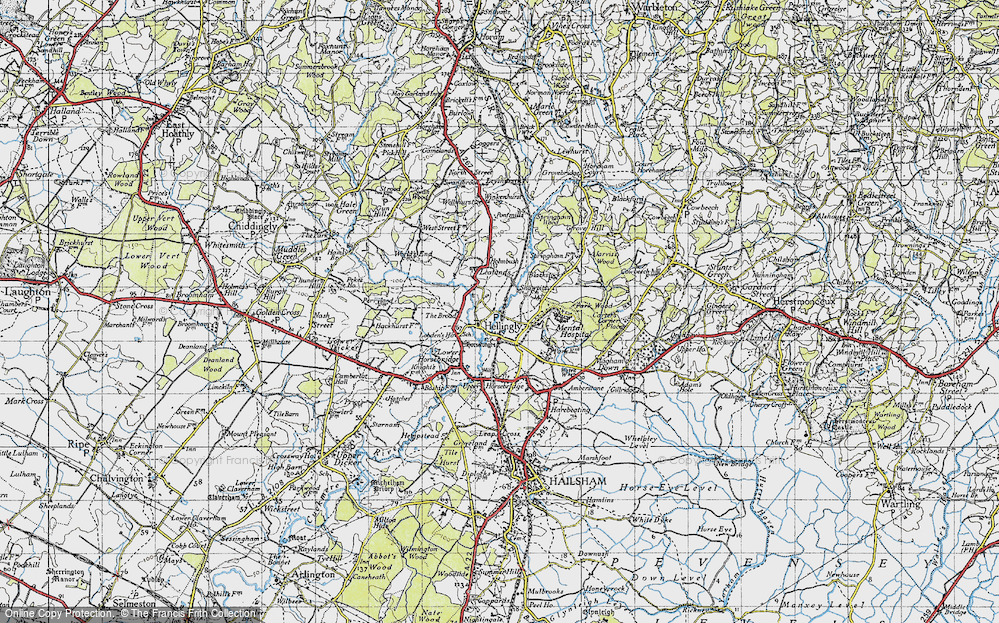 Old Map of Hellingly, 1940 in 1940