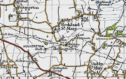 Old map of Hellington in 1946