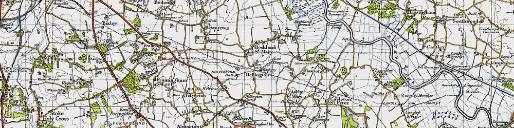 Old map of Hellington in 1946