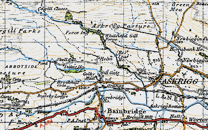 Old map of Helm in 1947