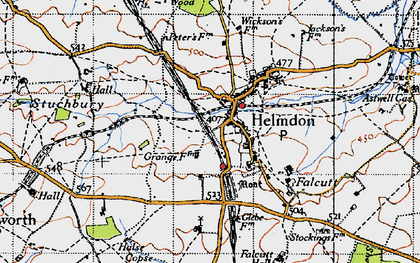 Old map of Helmdon in 1946