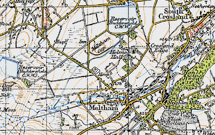 Old map of Blackmoorfoot Resr in 1947