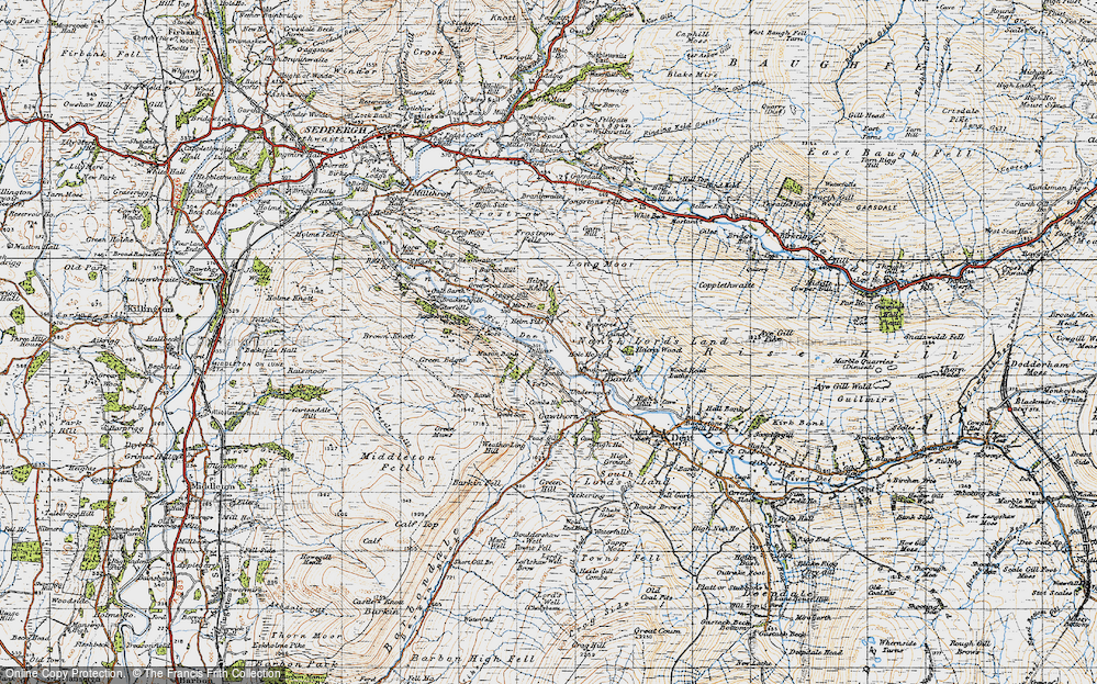 Old Map of Historic Map covering Whitbeck in 1947