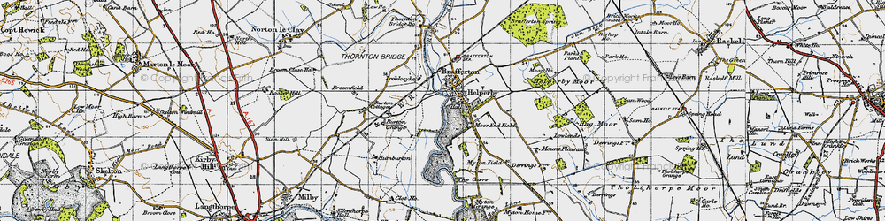 Old map of Burton Grange in 1947