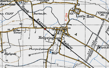 Old map of Helpringham in 1946