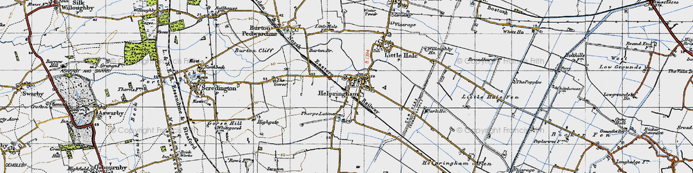 Old map of Helpringham in 1946
