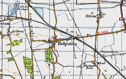 Old map of Helpston in 1946
