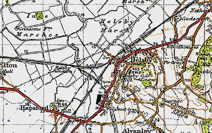 Old map of Helsby in 1947