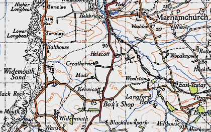Old map of Helscott in 1946