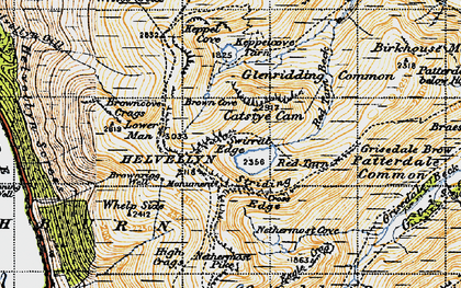 Old map of Browncove Crags in 1947