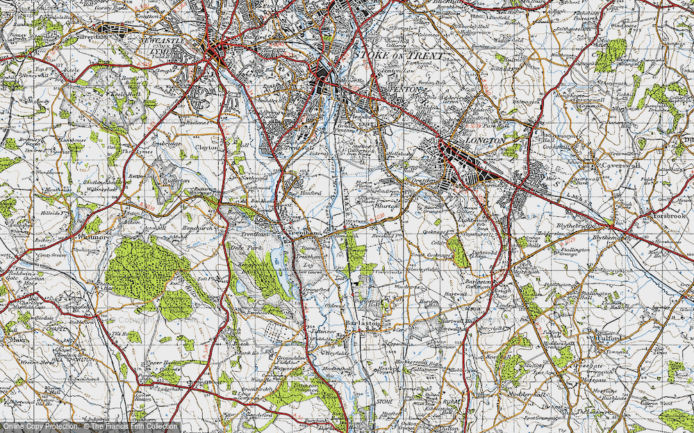 Old Map of Hem Heath, 1946 in 1946