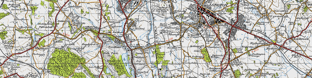 Old map of Hem Heath in 1946