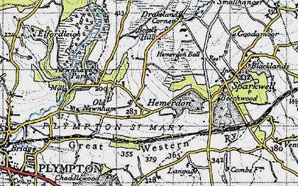 Old map of Hemerdon in 1946