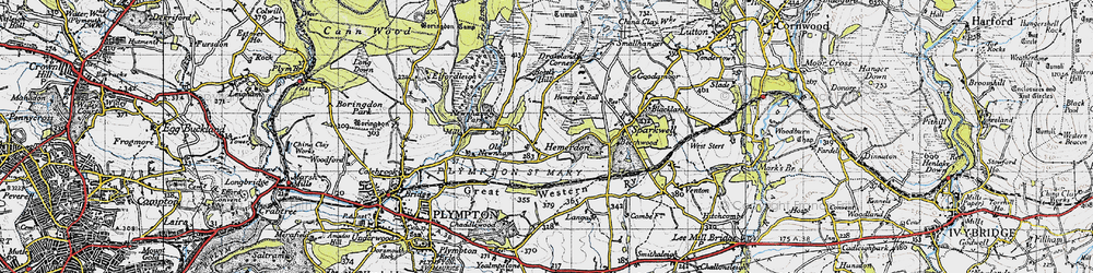 Old map of Hemerdon in 1946