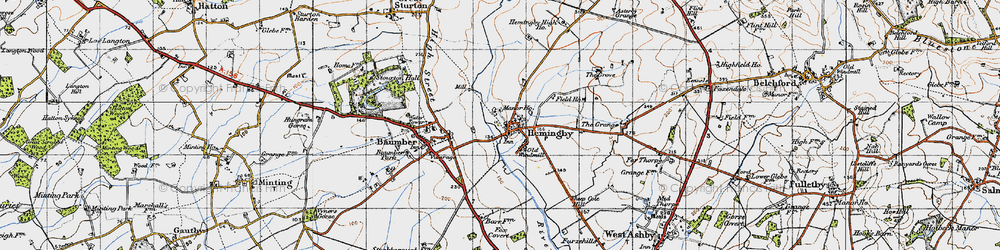 Old map of Hemingby in 1946