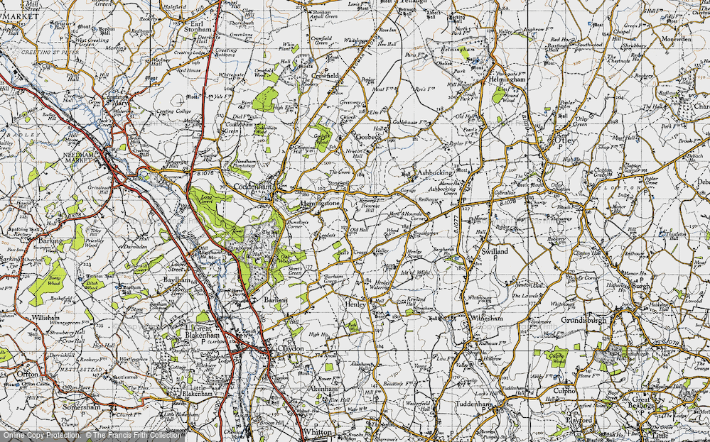 Old Map of Hemingstone, 1946 in 1946