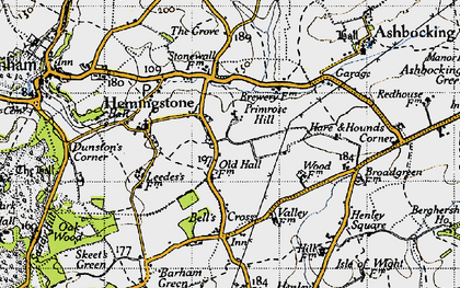 Old map of Hemingstone in 1946