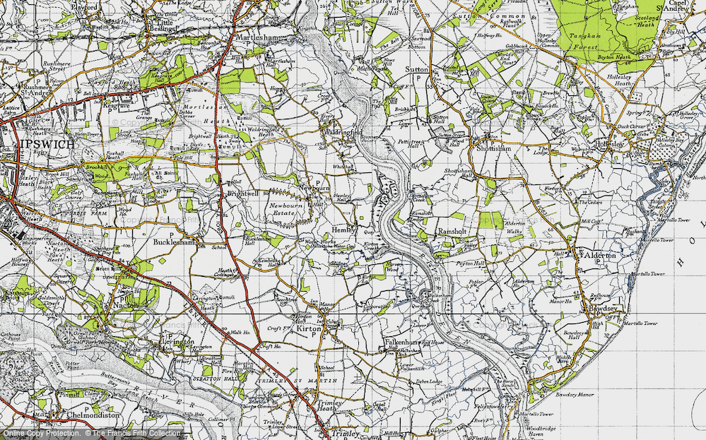 Old Map of Hemley, 1946 in 1946