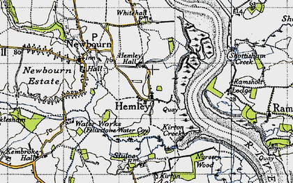 Old map of Hemley in 1946