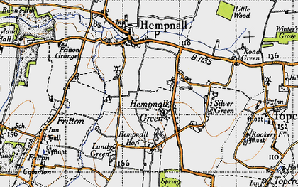 Old map of Hempnall Green in 1946