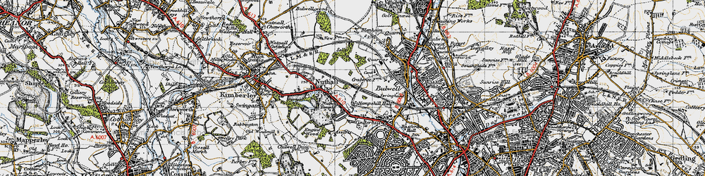 Old map of Hempshill Vale in 1946