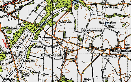 Old map of Hempstead in 1945