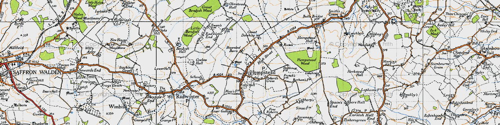 Old map of Hempstead in 1946