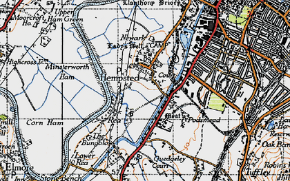 Old map of Hempsted in 1947