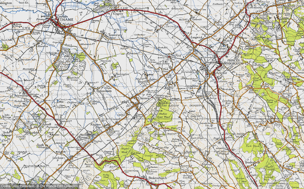 Old Map of Historic Map covering Bledlow Great Wood in 1947