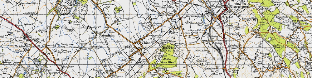 Old map of Bledlow Great Wood in 1947