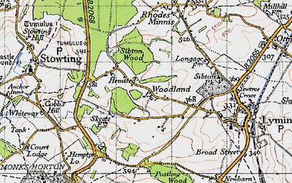 Old map of Hemsted in 1947
