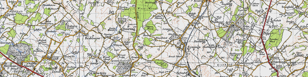 Old map of Hemsted in 1947