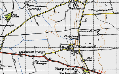 Old map of Hemswell in 1947