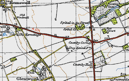 Old map of Hemswell Cliff in 1947