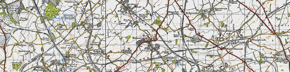 Old map of Hemsworth in 1947