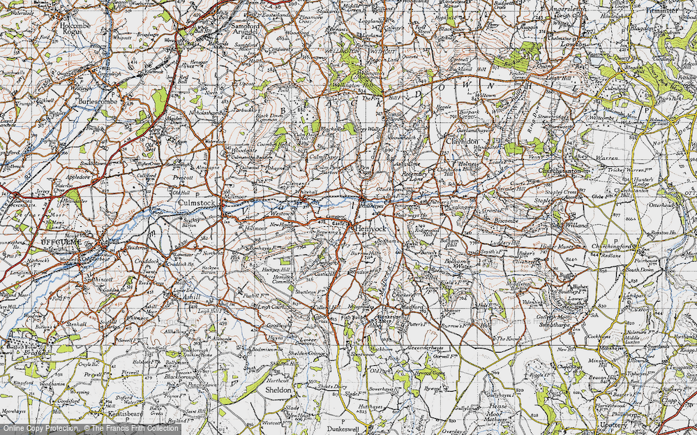 Old Map of Hemyock, 1946 in 1946