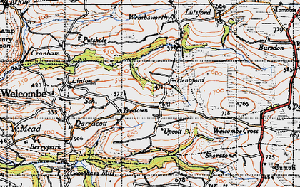 Old map of Henaford in 1946