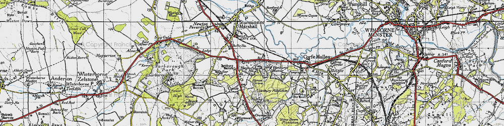 Old map of Henbury in 1940