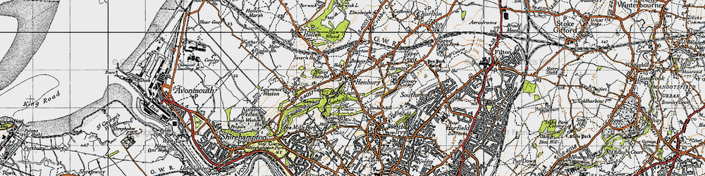 Old map of Henbury in 1946