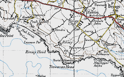Old map of Trewavas Head in 1946