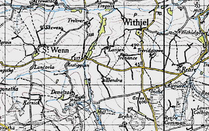 Old map of Hendra in 1946