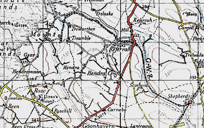 Old map of Hendra Croft in 1946