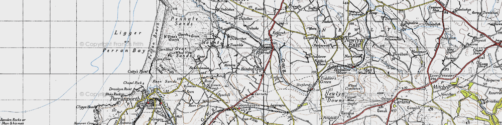 Old map of Hendra Croft in 1946
