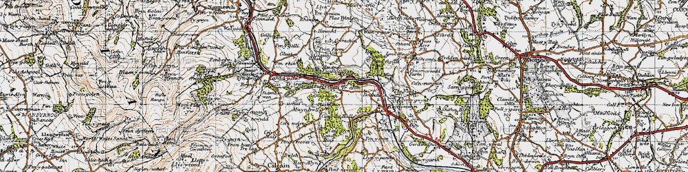 Old map of Hendre in 1947