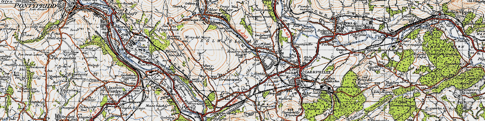 Old map of Hendredenny Park in 1947