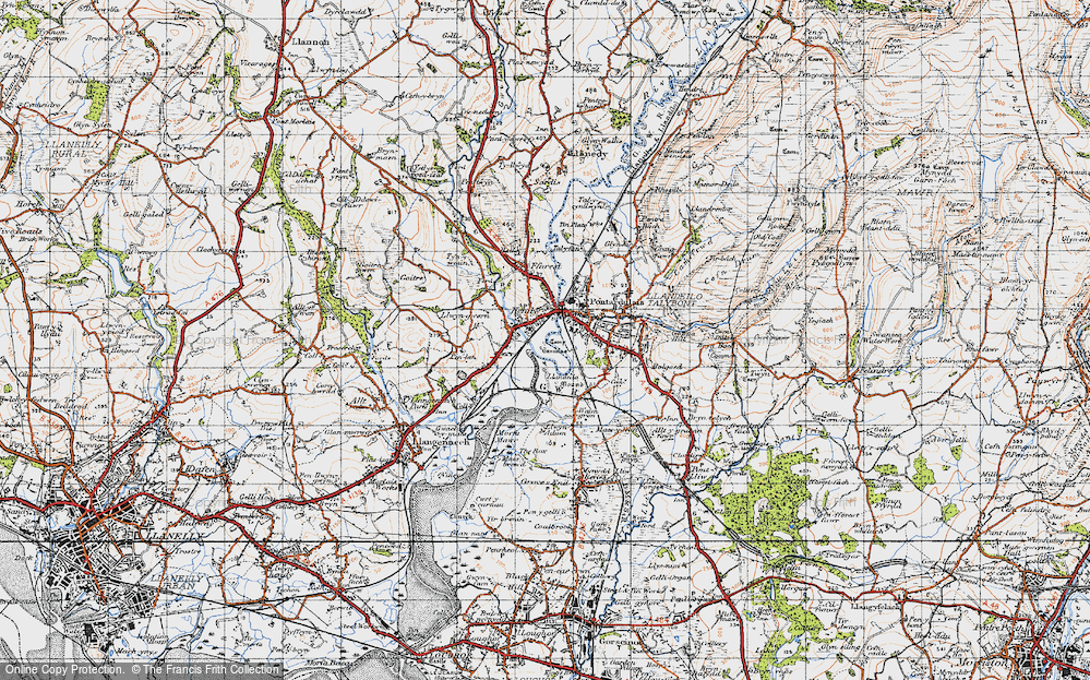 Old Map of Hendy, 1947 in 1947