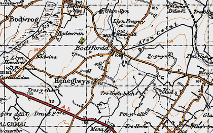 Old map of Heneglwys in 1947