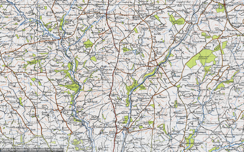 Old Map of Henford, 1946 in 1946