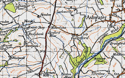 Old map of Henford in 1946