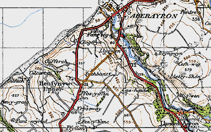 Old map of Henfynyw in 1947